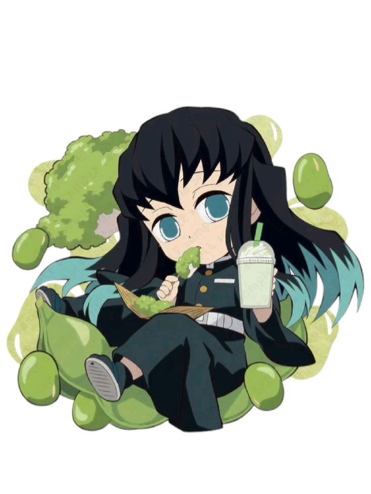 muichirou chibi uống trà sữa