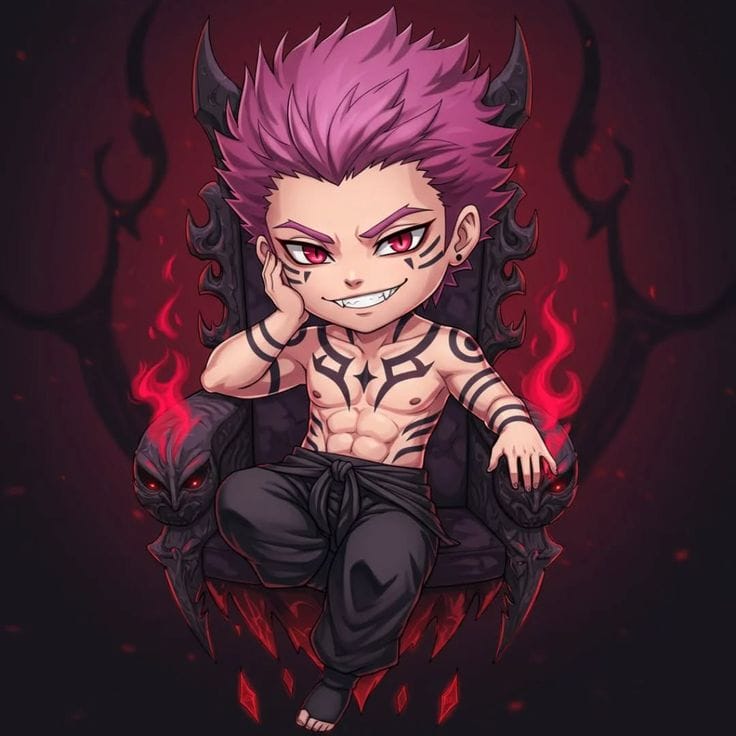 sukuna chibi tóc đỏ